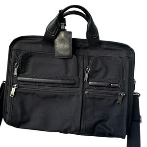 TUMI T-Pass Laptop Briefcase Black Ballistic Nylon Shoulder Bag